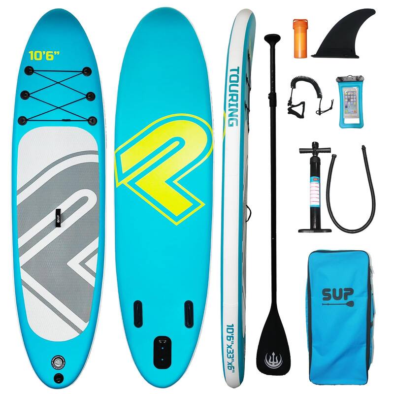 Inflatable Stand Up Paddle Board,Premium Stand Up Paddle Board with Non-Slip Deck Design - cyan blue