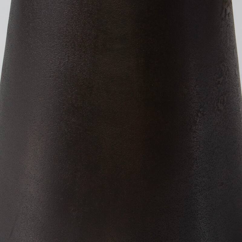 20 Inch Round Accent Table, Tapered Round Pedestal, Dark Bronze Aluminum