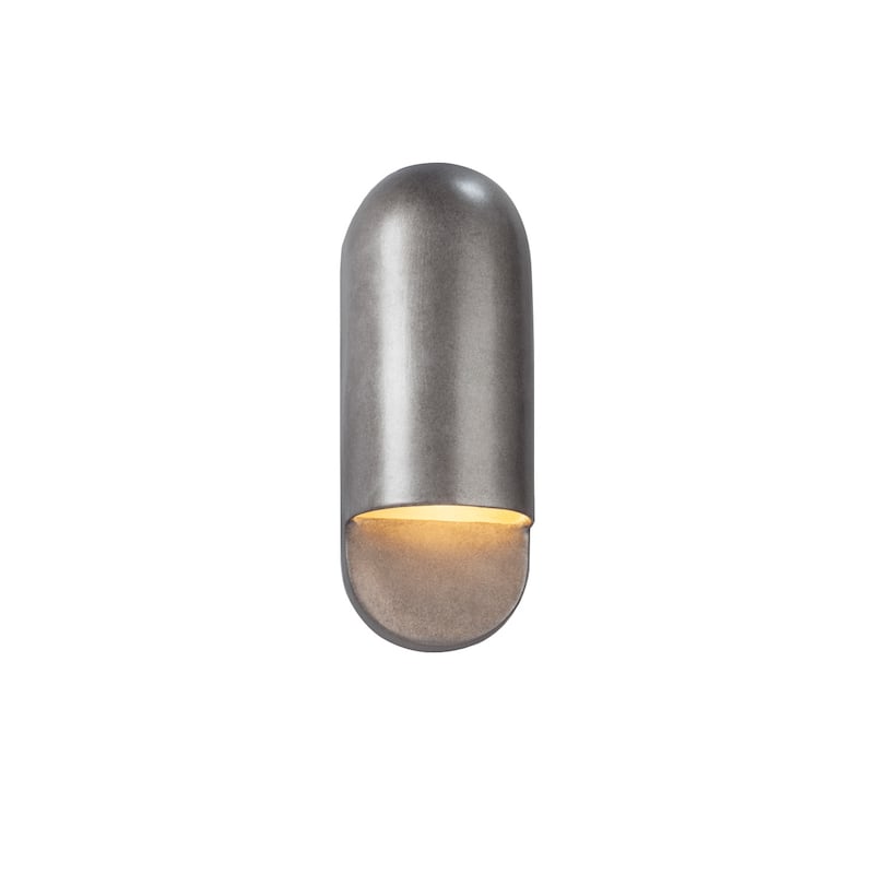 Justice Design Ambiance Capsule 1-light Small Antique Silver ADA Outdoor Wall Sconce - Antique Silver