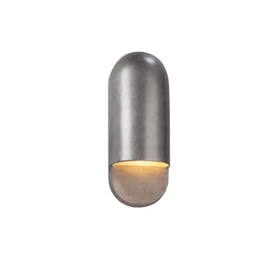 Justice Design Ambiance Capsule 1-light Small Antique Silver ADA Outdoor Wall Sconce - Antique Silver
