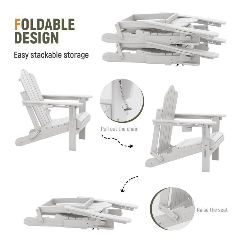 HDPE Plastic Outdoor/Indoor Adjustable Folding Adirondack Chair