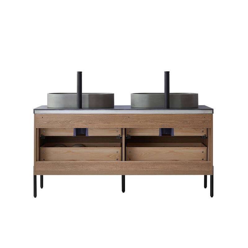 Trento Bath Vanity with Sintered Stone Top with Concrete Sink (O)