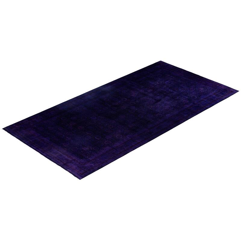 Overdyed One-of-a-Kind Hand-Knotted Area Rug - Purple - 9' 1" x 18' 1"
