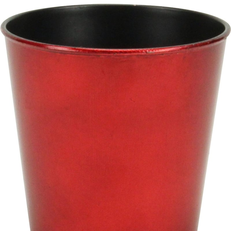 HomeRoots 5" Red Recycled Plastic Indoor Outdoor Round Nursery Pot