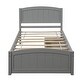 preview thumbnail 1 of 14, Twin Size Platform Bed With Two Drawers, Gray