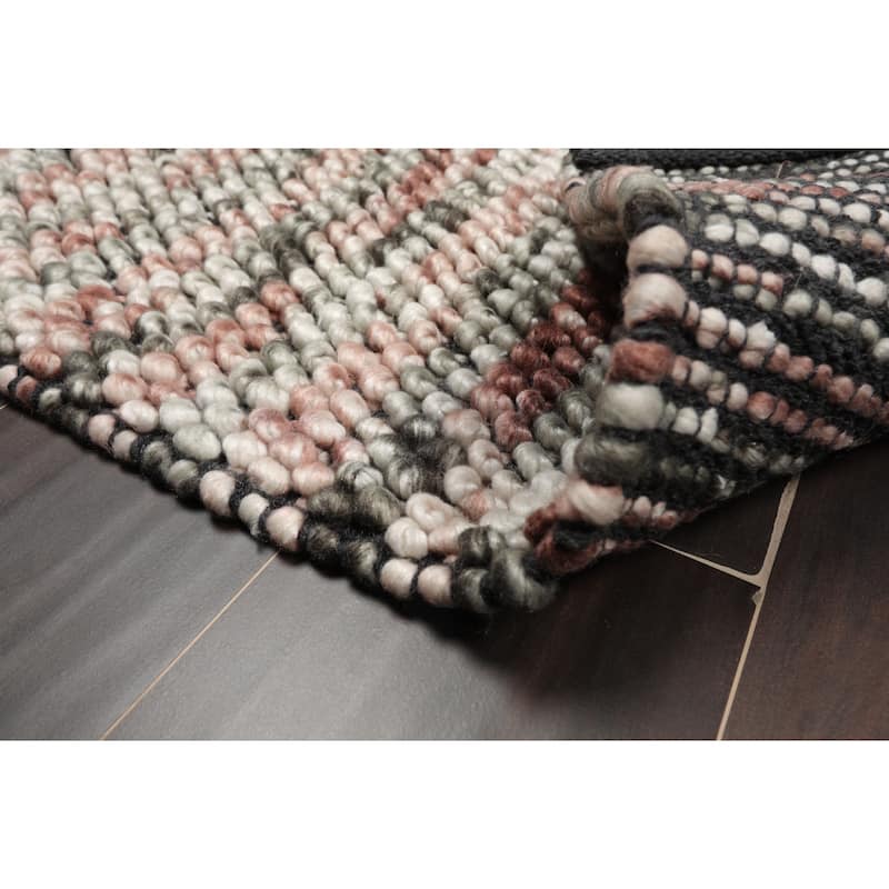 Hand Made Brown Polyester Modern & Contemporary Oriental Area Rug