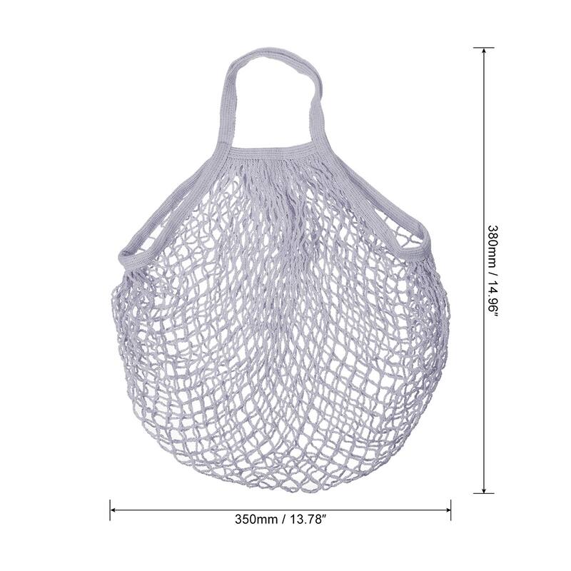 Cotton Mesh Bag, 15x13.8" Mesh Net String Grocery Bags, 2Pcs