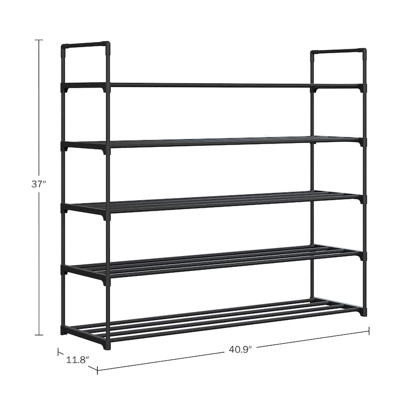 Shoe Rack - Shoe Organizer by Home-Complete (Black)