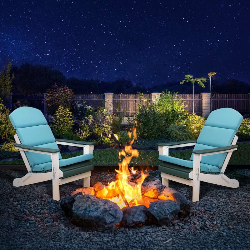 Aoodor Patio Chair Cushion Set of 2 - High-Back Adirondack Patio Cushions with Ties