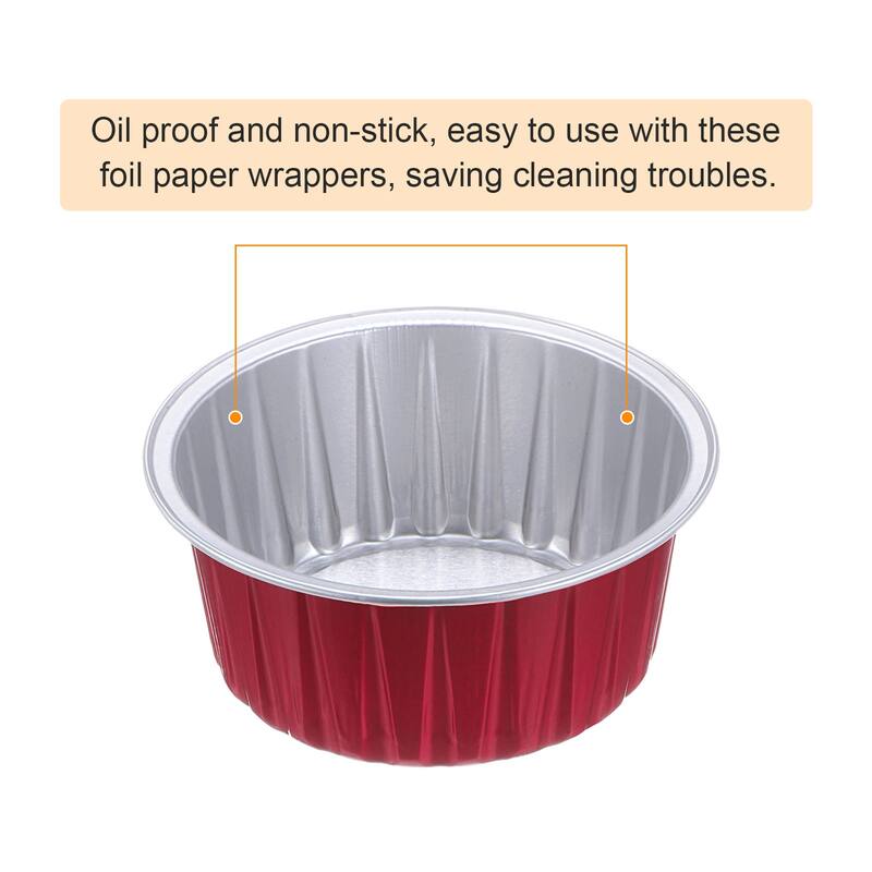 Cupcake Cups, 100pcs 66x36x85mm Aluminum Foil Standard Cupcake Liners