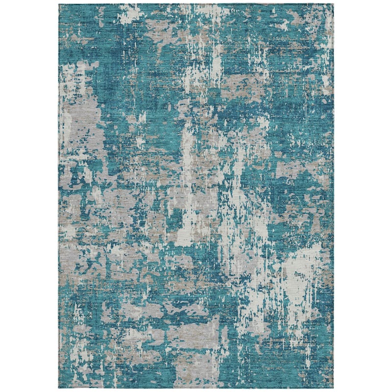 HomeRoots Abstract Transitional Rectangle Outdoor Rug