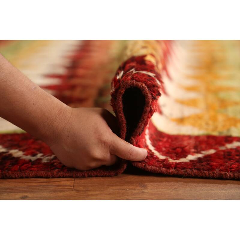 Trellis Geometric Moroccan Oriental Area Rug Hand-Knotted Wool Carpet - 6'9" x 10'1"