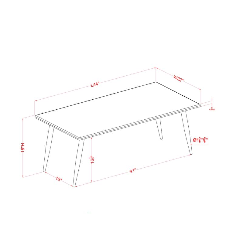 Maisha Mid-Century Modern 44-inch Steel 3-Piece Coffee Table Set by Furniture of America