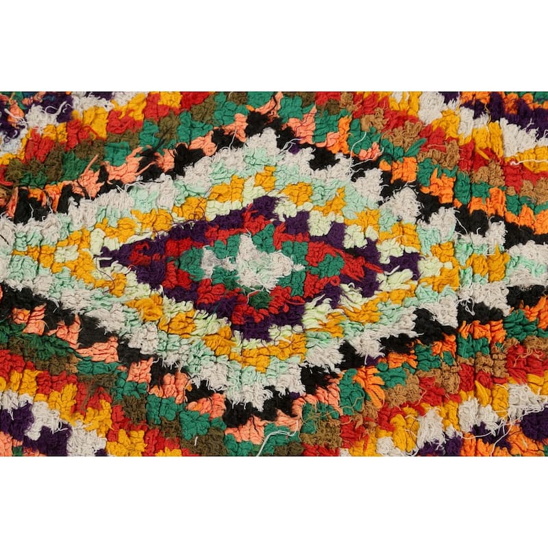 Tribal Moroccan Oriental Area Rug Wool Handmade Foyer Carpet - 4'5" x 7'7"