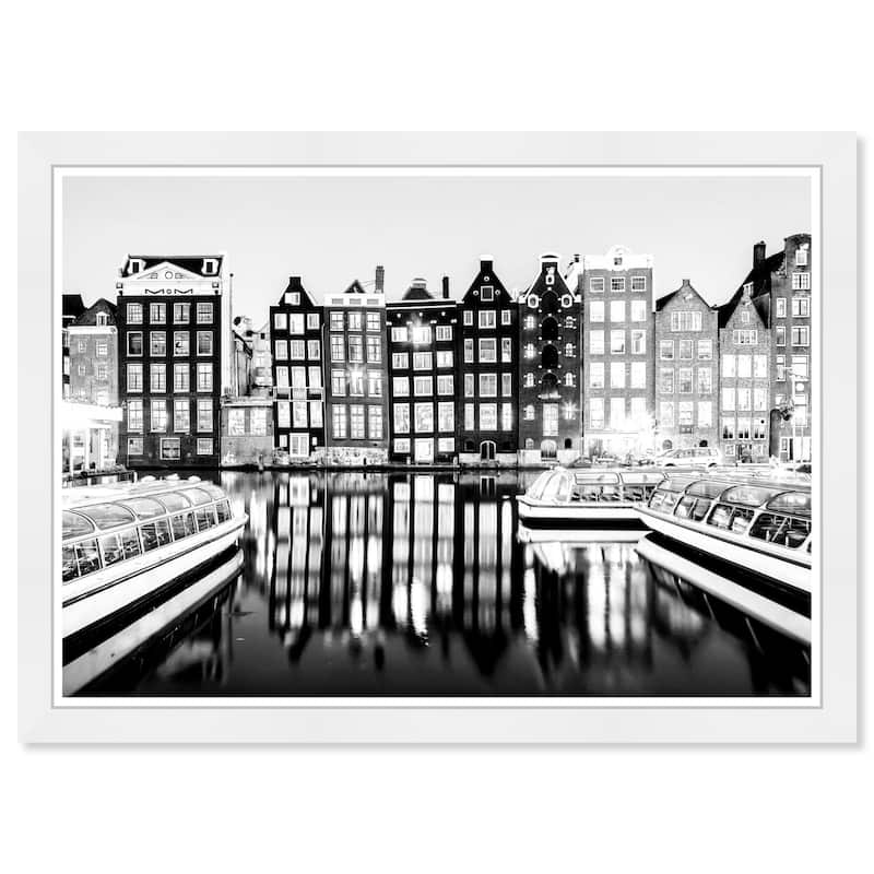 Wynwood Studio Prints Cities and Skylines Black and White Netherlands Black and Modern & Contemporary Wall Art Canvas Print
