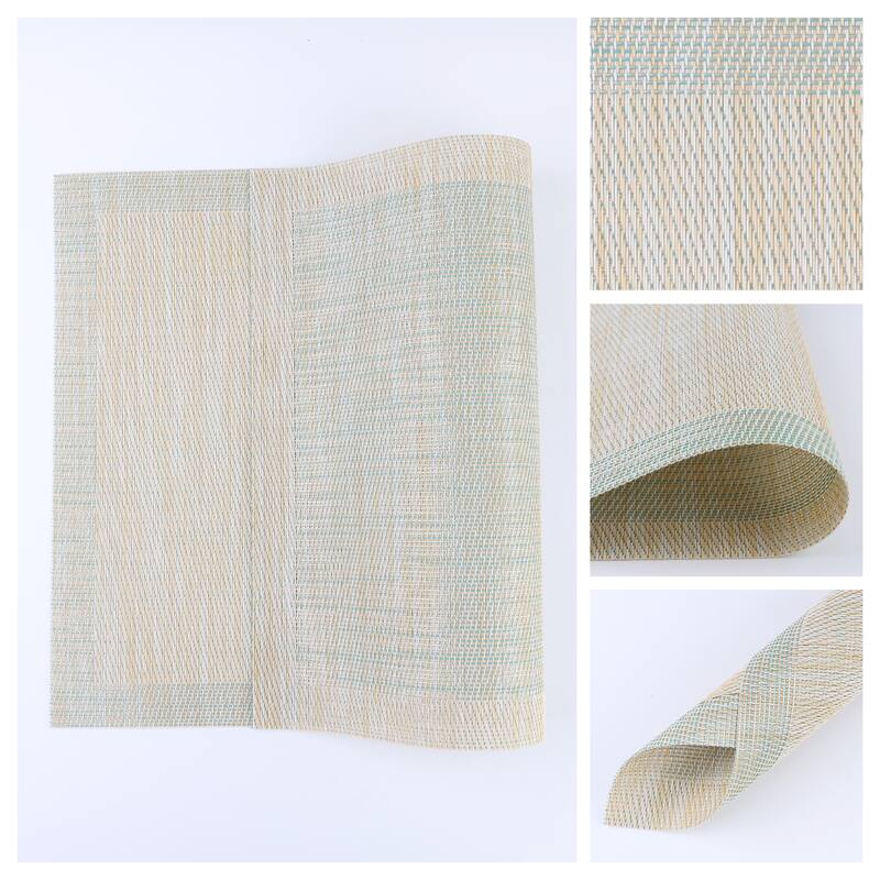 8 Pack Place Mats, PVC Placemats for Kitchen Dining Table Decor Heat Resistant Table Placemats Wipeable Table Mat - 18*12in - Beige