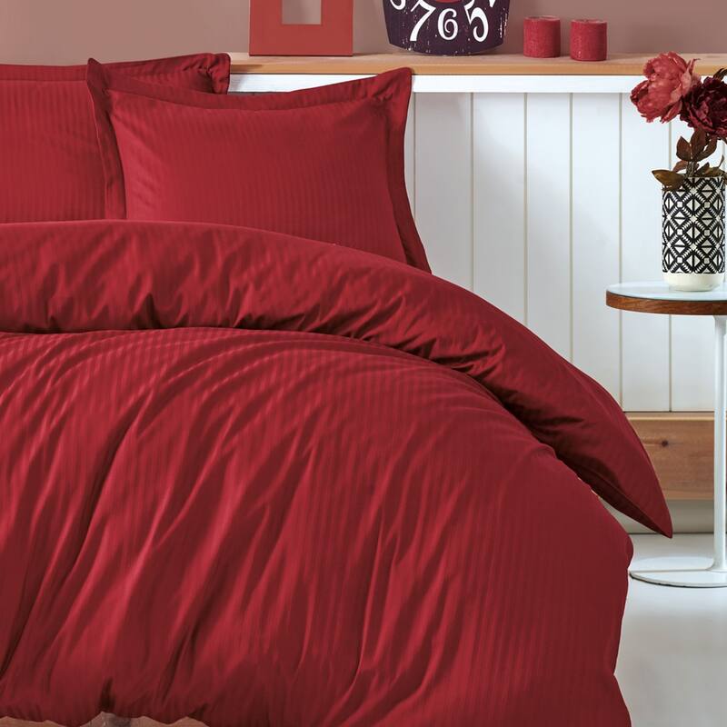 Satin Duvet Cover Set, High Quality Turkish Cotton Queen Size Set, 1 Duvet Cover, 1 Fitted Sheet and 2 Pillowcases