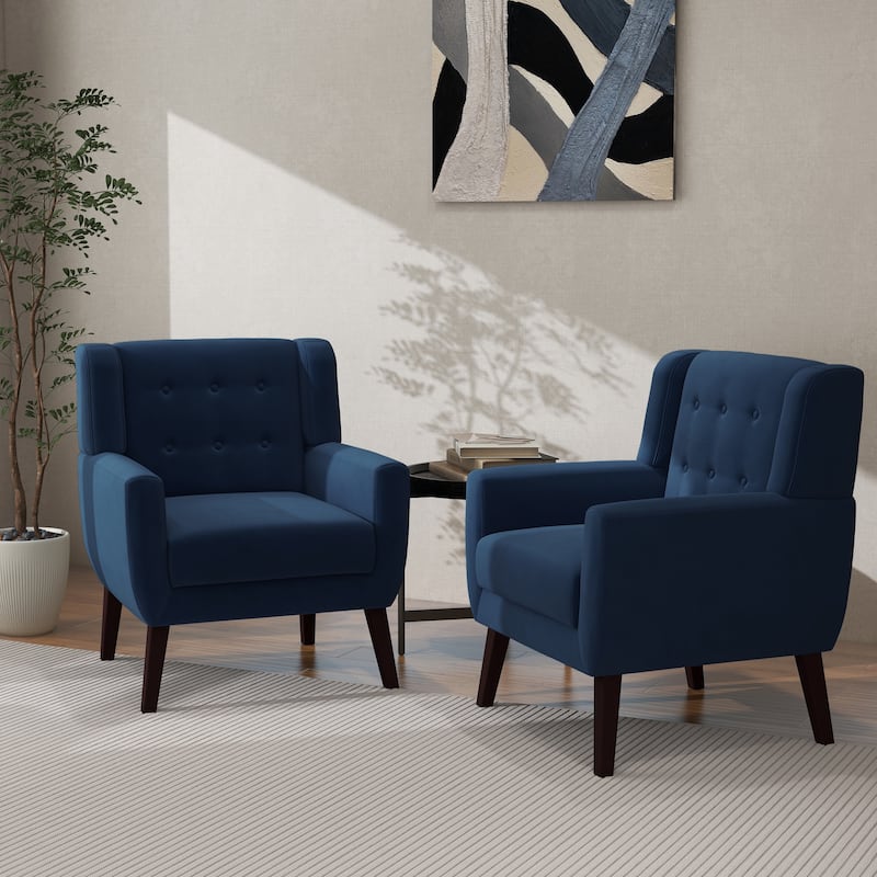 2 Set Modern Accent Chair Velvet Armchair