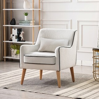 Modern Upholstered Accent Chair with Wooden Legs - Bed Bath & Beyond ...