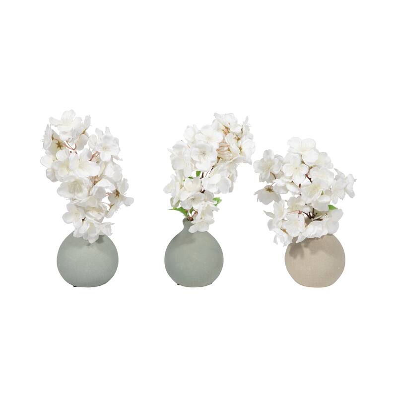 Sagebrook Home Clay Bud Vases, Multi-toned 5" Decor, Set of 3