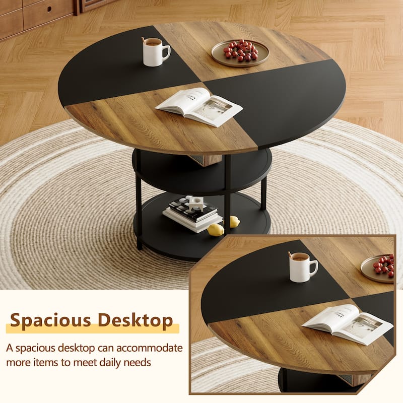 5-Piece Round Dining Table Set for 4, 47 Inch Small Round Dining Table with 4 Upholstered Chairs for Dining Room, Kitchen