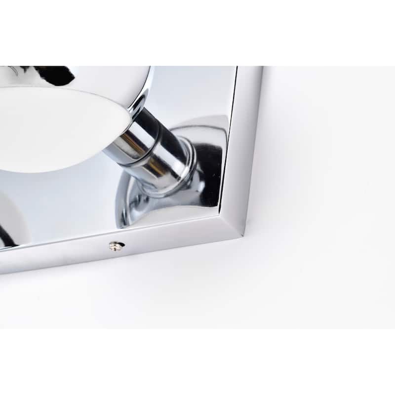 Tomy 14 Inch Chrome Finish Orb Opaque Glass Wall Sconces 2 Light
