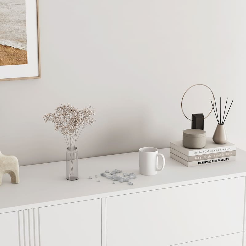Kitchen Sideboard Buffet Cabinet with 3 Drawers, Adjustable Shelves