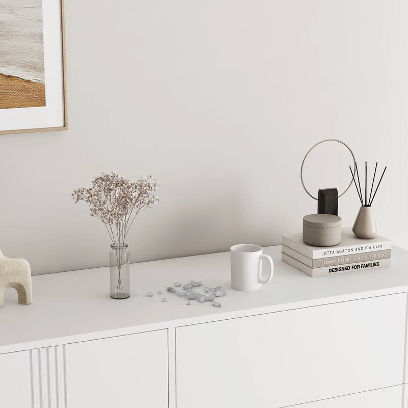 Modern Sideboard Buffet Cabinet with 3 Large Drawers, Living Room Accent Cabinet Entryway Storage Cabinet