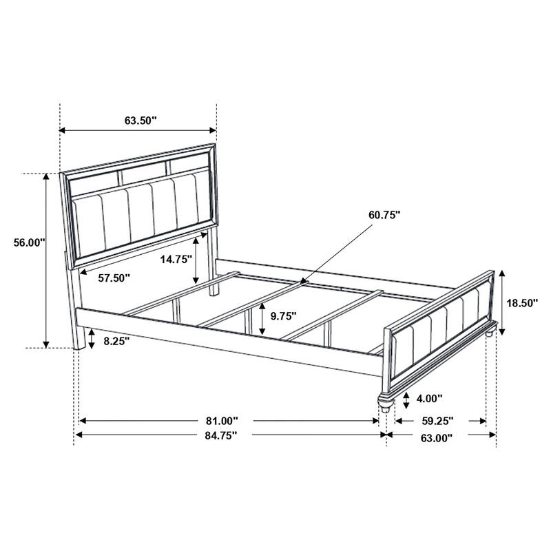 Barzini 5-Piece Bedroom Set with Upholstered Headboard