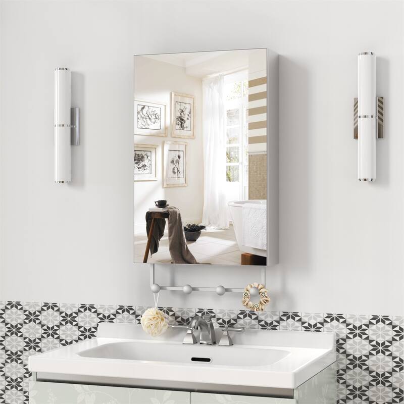 16"x 24" Medicine Cabinet with Mirror - Silver