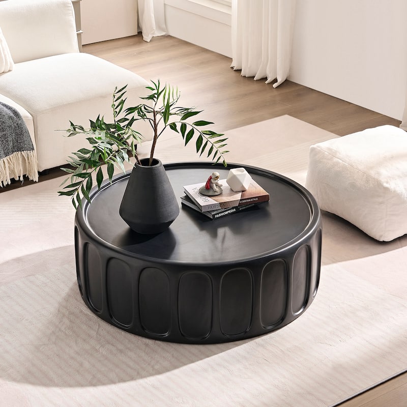 35.43'' Round Center Coffee Table For Living Room Fiberglasstable,Modern Design Coffee Table For Office,Apartment