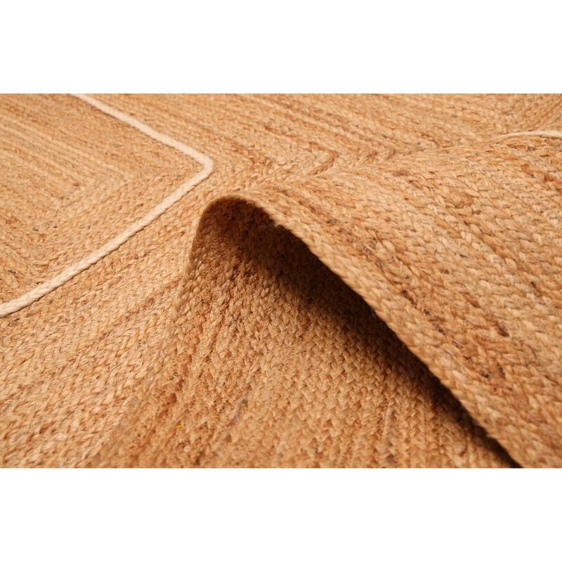 ECARPETGALLERY Braided Weave Palas Denizli Tan Jute Rug - 5'4 x 7'5