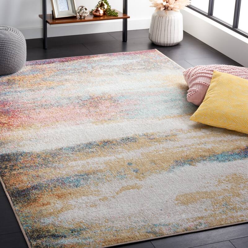 SAFAVIEH Phoenix Elna Modern Abstract Rug - 8' x 10' - Rust Blue/Ivory