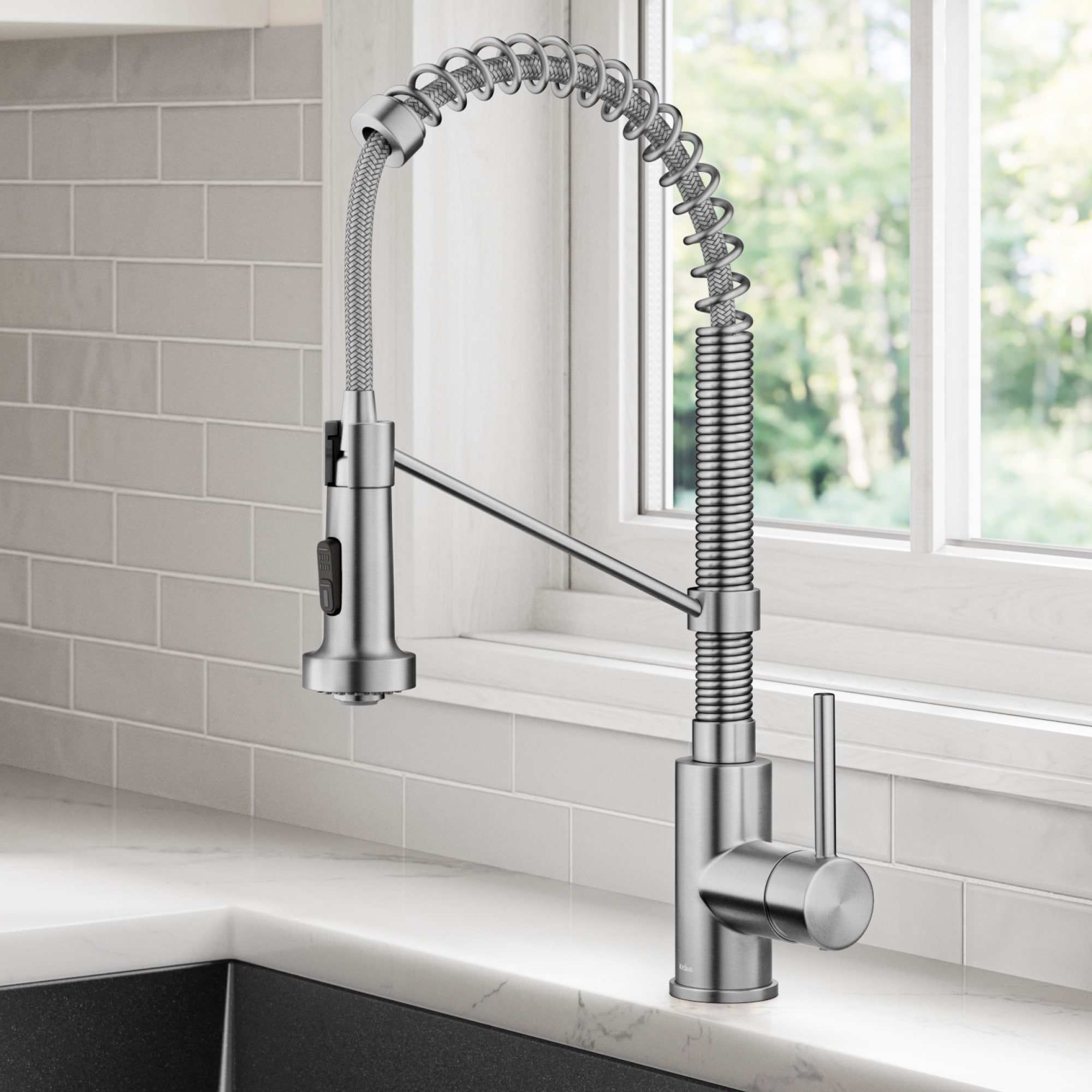 Kraus Bolden 2-Function 1-Handle Commercial Pulldown Kitchen Faucet