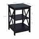 Copper Grove Cranesbill X-Base 3-Tier End Table with Shelves