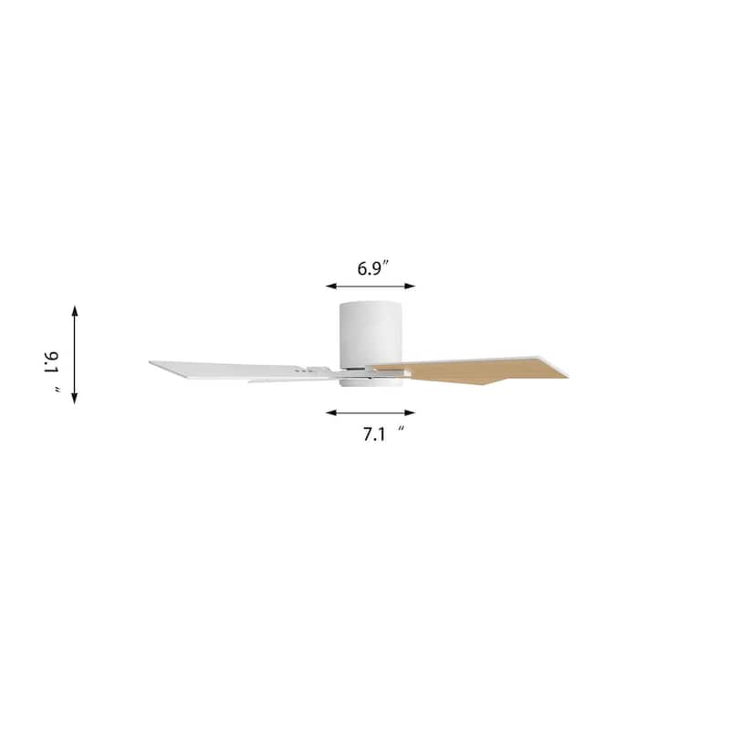 48Inch 4 Two-color Fan Blades Dc Motor Indoor Ceiling Fan With Remote