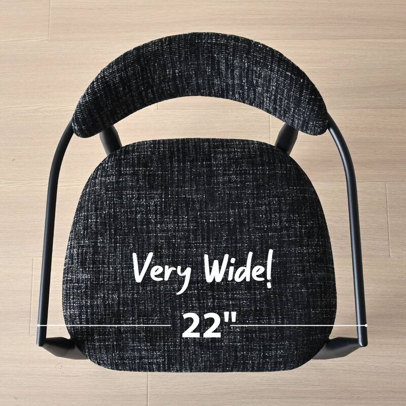 Modern Upholstered Arm Counter Stool with Metal Frame Leg(Set of 2)