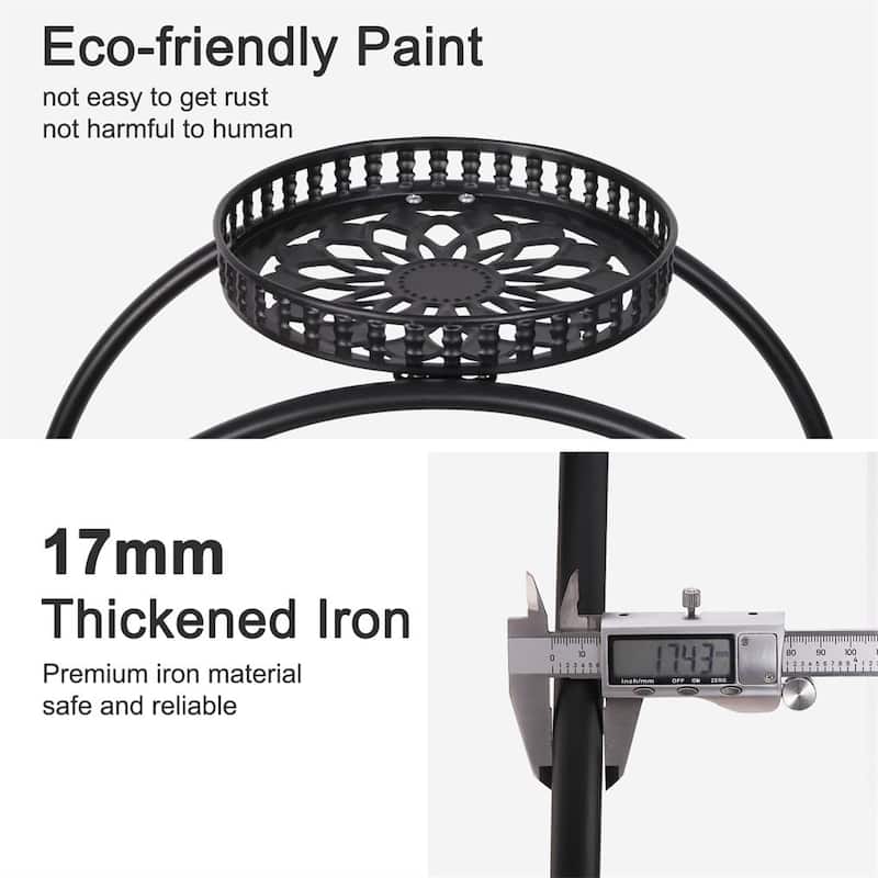 Metal 4 Tier Plant Stand 6-Potted Flower Shelf Rack Pot Holder with Wheels