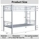 preview thumbnail 4 of 9, Grey+Silver Twin over Twin Metal Bunk Bed with Ladder and High Guardrail