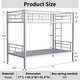 preview thumbnail 4 of 9, Twin Over Twin Metal Bunk Kids Bed Frame with Ladder & High Guardrail, Noise-Free, Split Design, Storage Space, Grey Silver