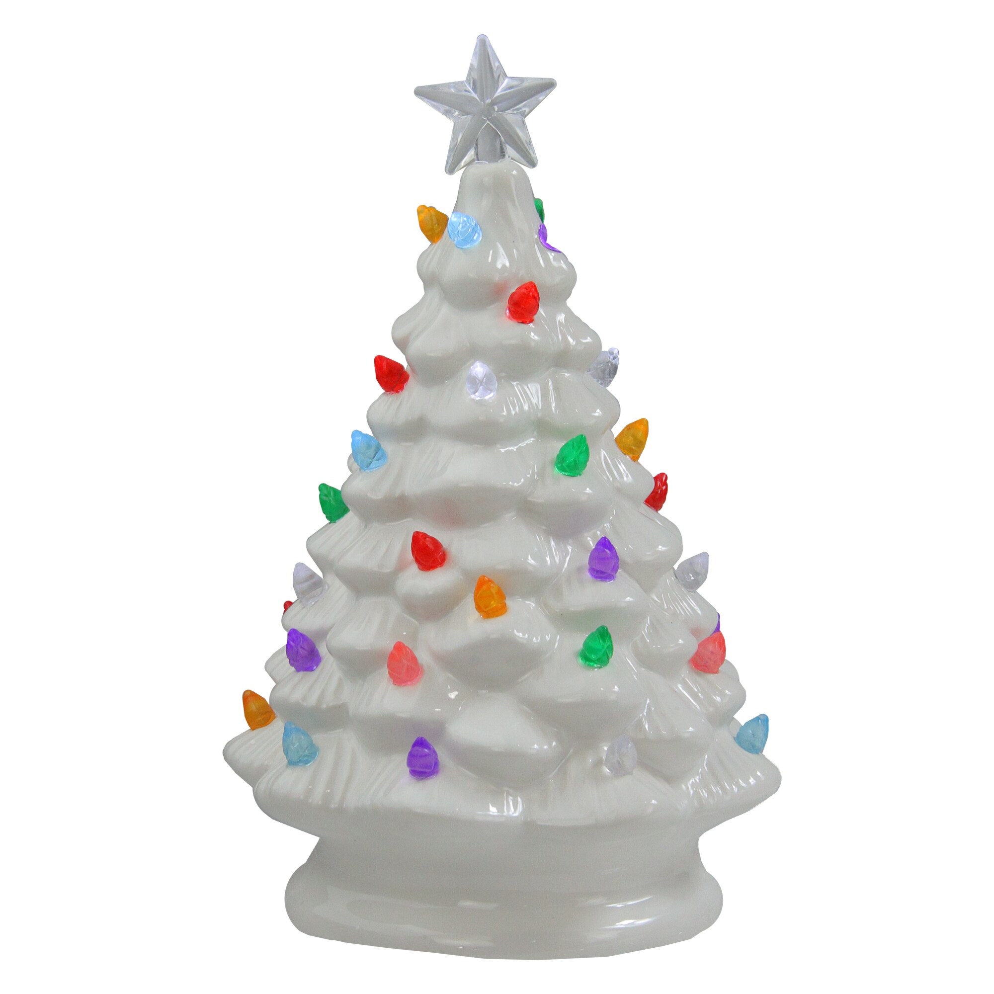 Shop 8 Led Lighted White Ceramic Christmas Tree With Pastel