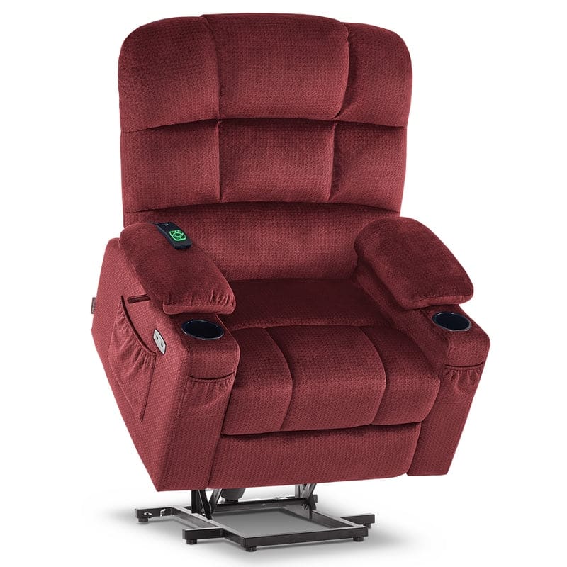 MCombo Dual Motor Power Lift Recliner Chair for Elderly, Massage and Heat, Fabric 7680