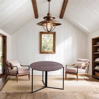 43" Trifold Multi-Use Round Table in Walnut