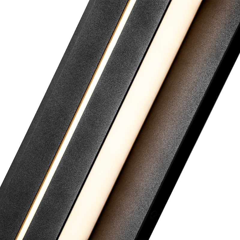 18 in. Industrial Black Aluminum Rectangular Integrated LED Waterproof IP54 Outdoor Wall Sconce