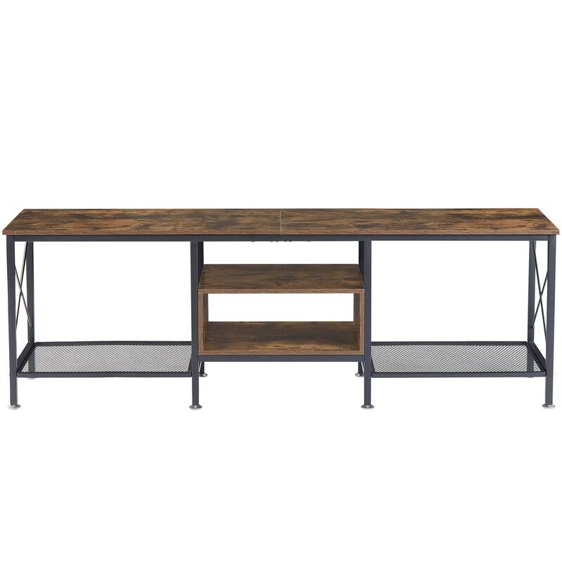 TV Stand for Living Room, Entertainment Center TV Console with Storage Shelves