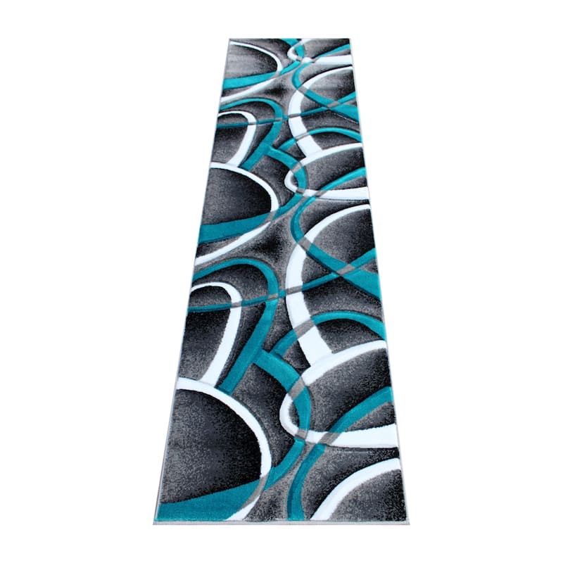 Modern Ribboned Design High-Low Pile Abstract Area Rug