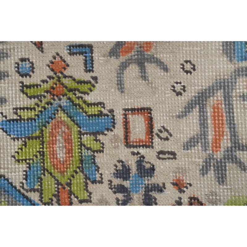 Hand Knotted Oriental 100% Wool Carpet Traditional Floral Green Tabriz Area Rug - 9' 5'' X 6' 8''