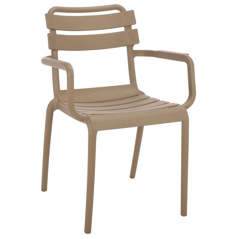 SAFAVIEH Outdoor Living Sarah Stacking Dining Armchair (Set of 2) - 21"W x 23"D x 32"H