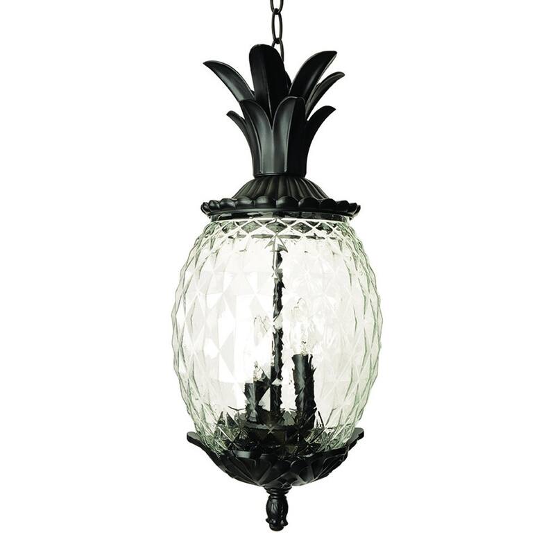 HomeRoots Lanai 3-Light Black Coral Hanging Light - 9.5' X '21' X '9.5