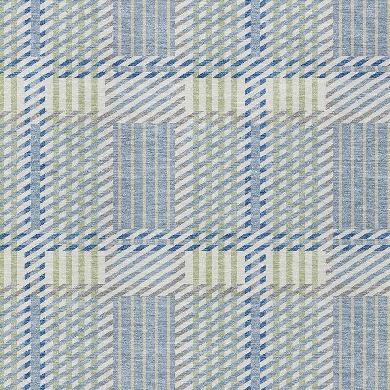 HomeRoots Plaid Transitional Rectangle Outdoor Rug
